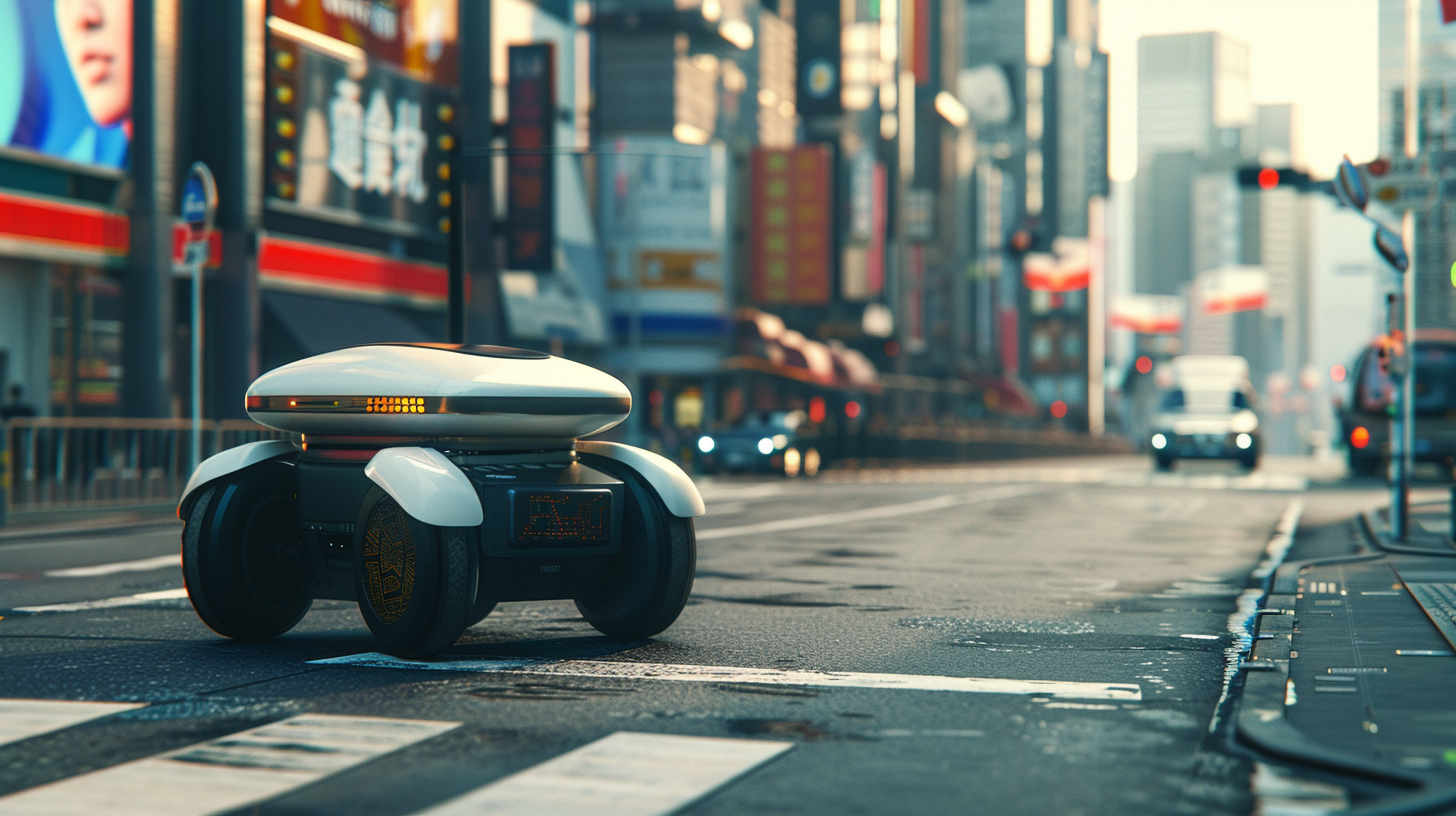 Vayu Robotics AI-powered delivery robot autonomously navigating a city street